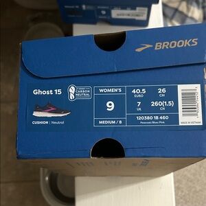 Brooks Ghost 15 Women's Shoes - Peacock Blue and Pink